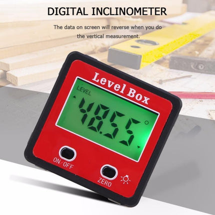 Red Precision Digital Double Key Inclinometer Mini Protractor Goniometer