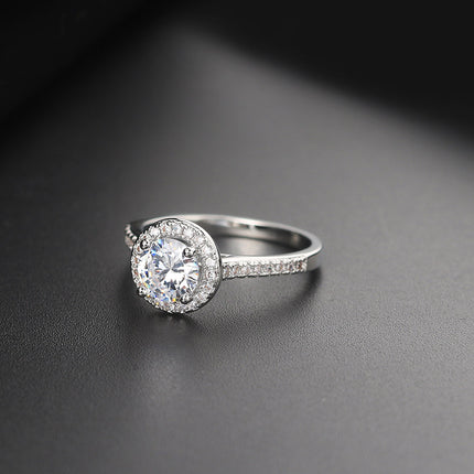 Mikro-ingelegde AAA Sirkon Witgoud Diamantring
