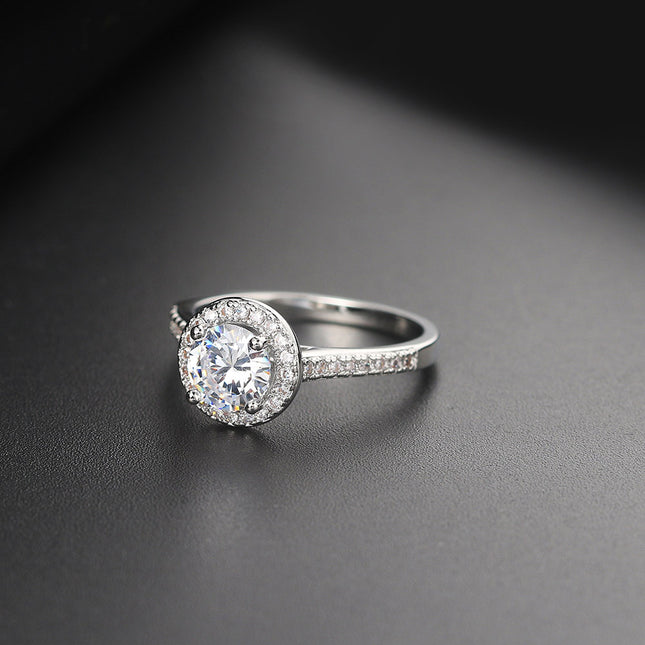 Mikro-ingelegde AAA Sirkon Witgoud Diamantring