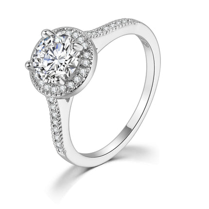 Mikro-ingelegde AAA Sirkon Witgoud Diamantring