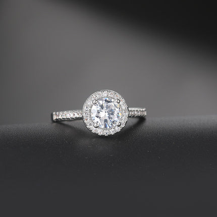 Mikro-ingelegde AAA Sirkon Witgoud Diamantring