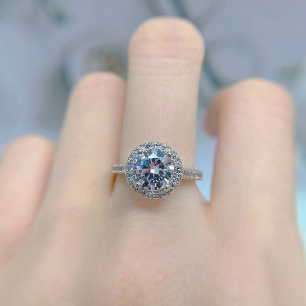 Mikro-ingelegde AAA Sirkon Witgoud Diamantring