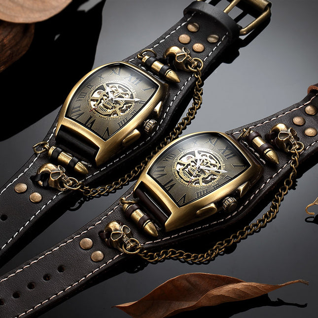 European And American Style Punk Men's Fashion Skull Casual Hollow