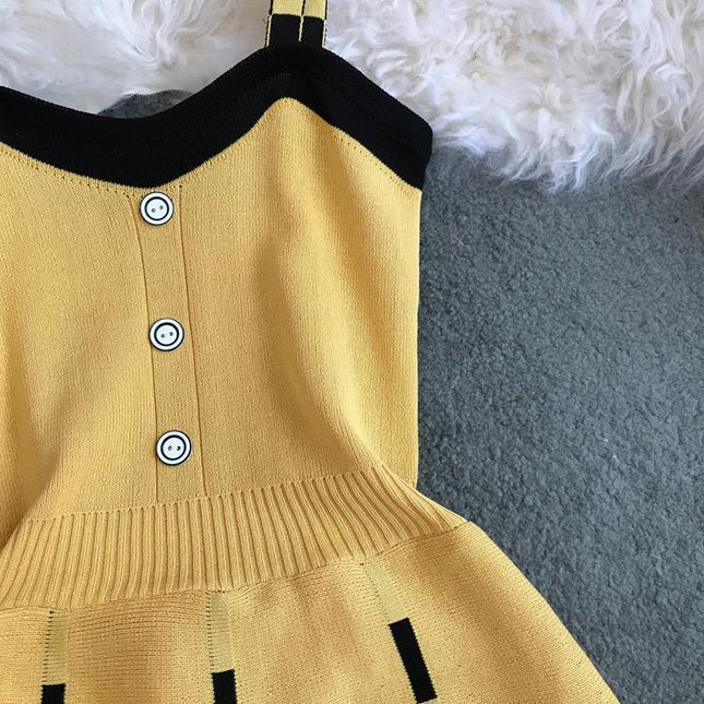 Dress Female Korean Chic Temperament High Waist Slim Fit Waist Was Thin