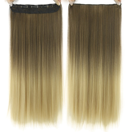 Dyed Gradual Straight Hair Clip Clip, Curtain T-color Hair Extension Piece