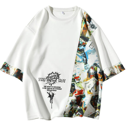 Half - sleeved contrast color base shirt