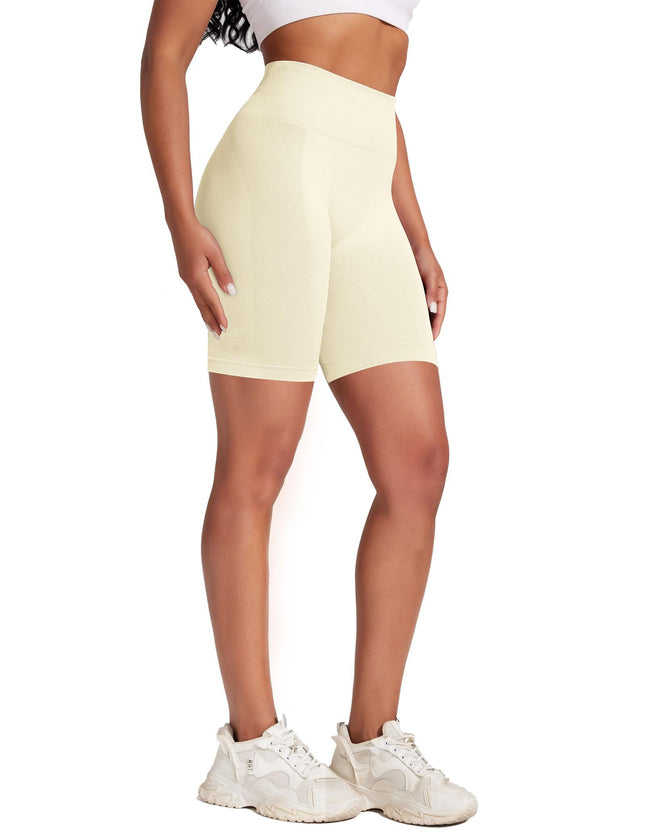 Yoga Pants - Five-Point High Waist Seamless Solid Color