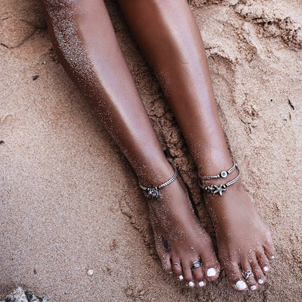 Round Starfish Yoga Pendant Anklet
