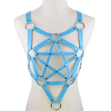 Pentacle body leather jacket