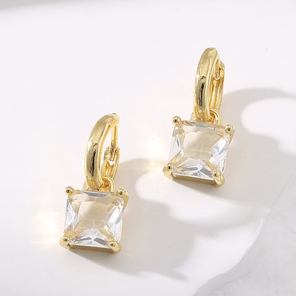 Women's Geometric Square Zircon Earrings