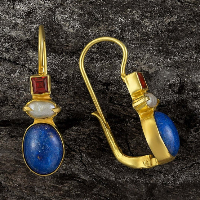 He Cheng Craftsman Creative Turquoise Earrings Female
