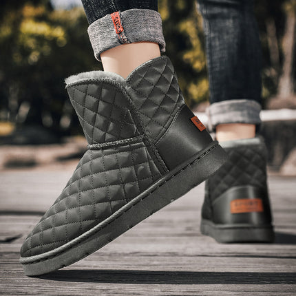 Thick Plush Snow Boots Men's Leather Non-slip Waterproof Thermal