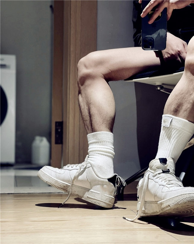 Men's Cotton Solid Letter Extra Thick Socks