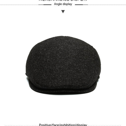 Outdoor Cycling Warm Short Brim Beret Middle-aged And Elderly Men Ear Protection Advance Hats
