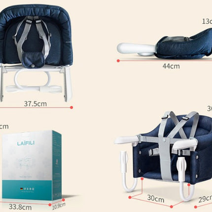Portable Foldable Baby Highchair Safety Belt Infant Feeding Chair Booster Seat Harness Dinner Lunch Washable Hook-on Chair