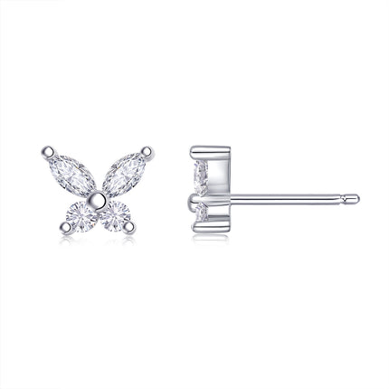 Top-quality Moissanite Luxury And Fashionable Light Luxury Jewelry Silver Stud Earrings S925 Silver Plated Platinum