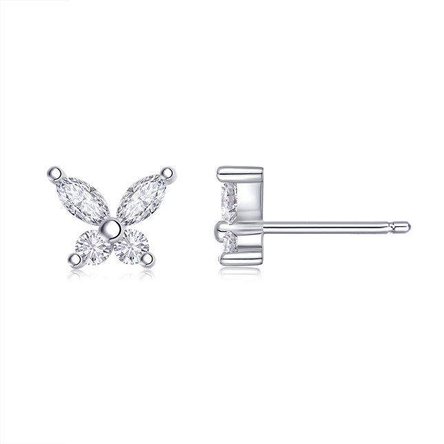 Top-quality Moissanite Luxury And Fashionable Light Luxury Jewelry Silver Stud Earrings S925 Silver Plated Platinum
