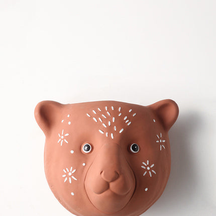 Creative Rabbit Animal Flower Hanging Wall Decoration Brown Bear