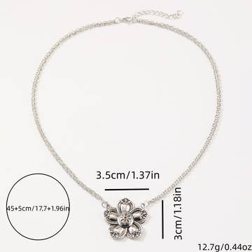 Retro Boheemse Skeppende Blomhangertjie-ketting