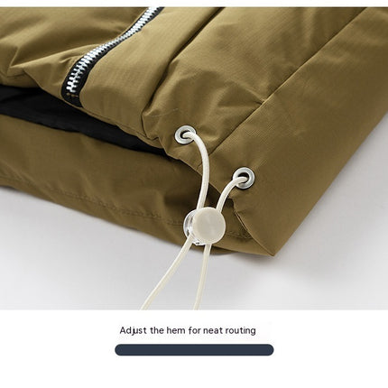 Warm Standing Collar Plus Size Thickened Cotton-padded Coat For Men