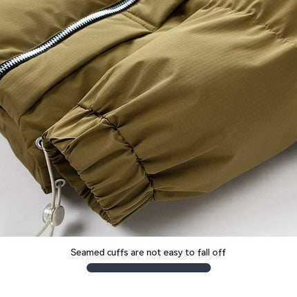 Warm Standing Collar Plus Size Thickened Cotton-padded Coat For Men