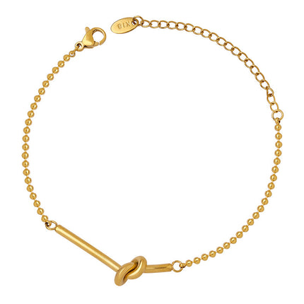 Small Lucky Heart-shaped Knotted Bead Necklace Mini Bracelet