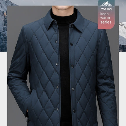 Cotton-padded Middle-aged Business Leisure Warm Single-breasted Lapel Simple Loose Jacket
