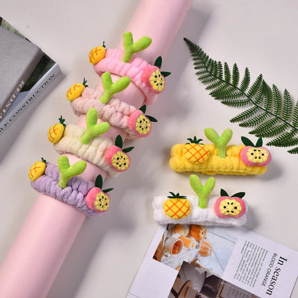 Cartoon Pineapple Bean Sprouts Grass Hair Ring Women's Raw Face Wash Makeup Headband