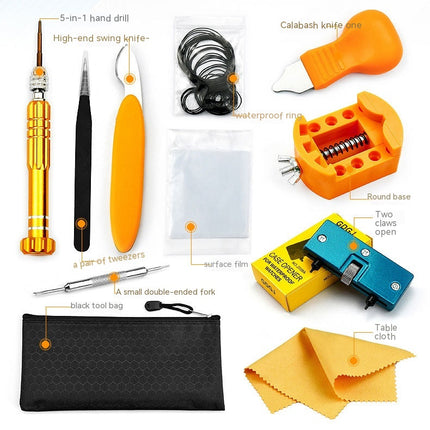 Repair Watch Suit Pressure Back Cover Pressure Watch Cover Watch Cover Press Battery Changing Tool Bottle Cap Pressor 18-piece Set