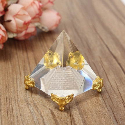 Creative Crystal Pyramid Crafts Decoration Custom Quad Prism Hooded Energy Tower Teaching Photography Props
