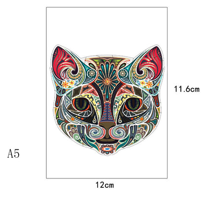 Flower Face Cat Irregular Wooden Puzzle Flat Area Wood
