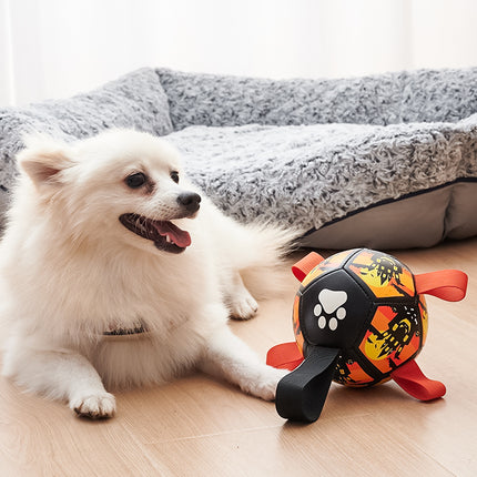 Dog Soccer Balls Toy With Sraps Halloween Christmas Gift For Pets Puppy Birthday Toy Interactive Toys For Tug Of War Water Toys