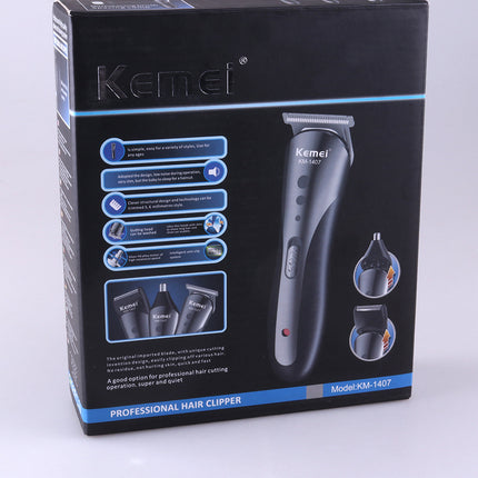 KEMEI All In1 Herlaaibare Haarversnyer Vir Mans Waterdigte Koordlose Elektriese Skeermes Baard Neus Oor Skeermes Haarversnyer Hulpmiddel