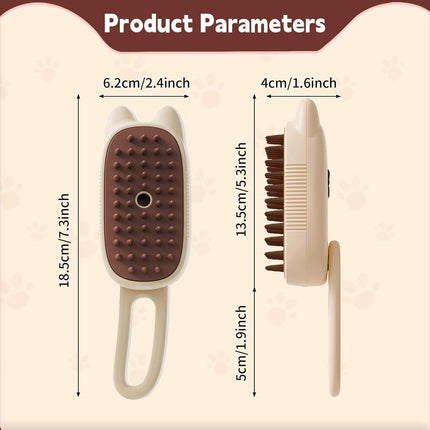 Innovative 3 In 1 Pet Steam Brush  Shedding Massage And Grooming In One Perfect For Dogs And Cats Short And Long Hair Static Flying Hair Remover And Water Sprayer