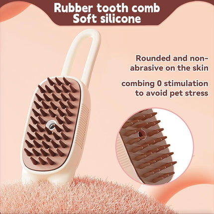 Innovative 3 In 1 Pet Steam Brush  Shedding Massage And Grooming In One Perfect For Dogs And Cats Short And Long Hair Static Flying Hair Remover And Water Sprayer