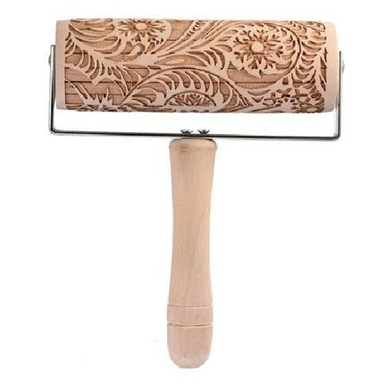Push-Style Christmas Embossing Rolling Pin Printed Cookie Dough Stick Fondant Tool Baking Noodle Cake Dough Engraved Roller Q40