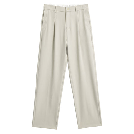 Anti-Wrinkle Woven Casual Loose Straight Drooping Suit Pants