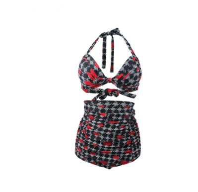 Rose Bikini Split High Waist Hot Spring Swimsuit