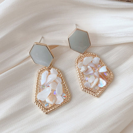 S925 silver needle Earrings inlaid with gemstones and stones