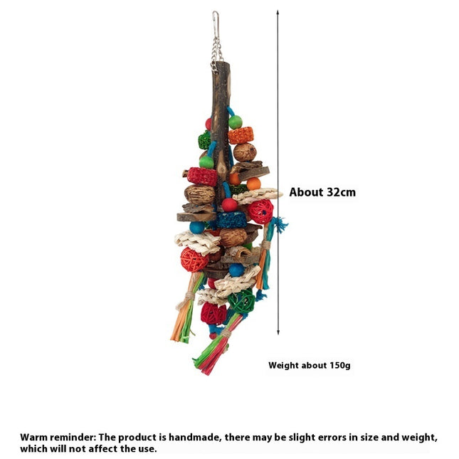 Parrot Toy Bird Decompression Relieving Stuffy Natural Material Tearing Toy Color String Combination