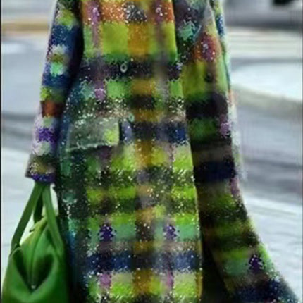 Women's Printed Dragon And Phoenix Woolen Coat