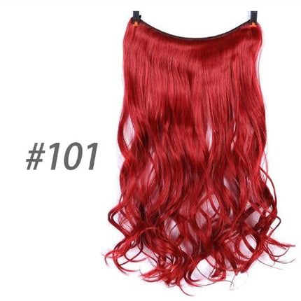 S-noilite 20 inches Invisible Wire No Clips in Hair Extensions Secret Fish Line Hairpieces Silky Straight Synthetic
