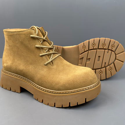 New Genuine Leather Suede Retro Casual British Men's Ankle Boots
