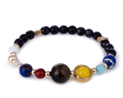 Heelal Sterrestelsel Agt Planete Sonnestelsel Voogster Natuursteen Krale Armband