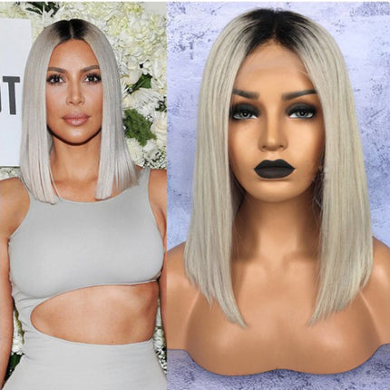 Silver-grey short hair wig