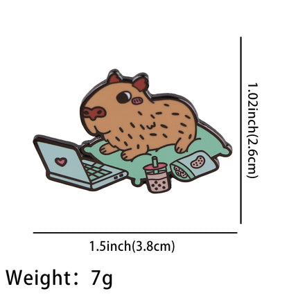 Panda Hedgehog Capybara Giant Salamander Animal Badge Oil Drip Brooch