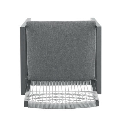 Buiten Eetkamerstoel Stel Van 2, Aluminium Touw, Buiten Leunstoel Sitplek Vir Stoep Agterplaas Swembad Balkon, Kussing Ingesluit