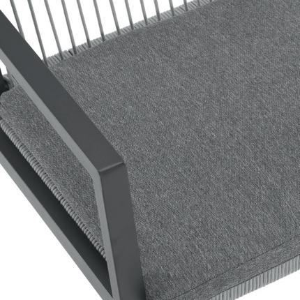 Buiten Eetkamerstoel Stel Van 2, Aluminium Touw, Buiten Leunstoel Sitplek Vir Stoep Agterplaas Swembad Balkon, Kussing Ingesluit