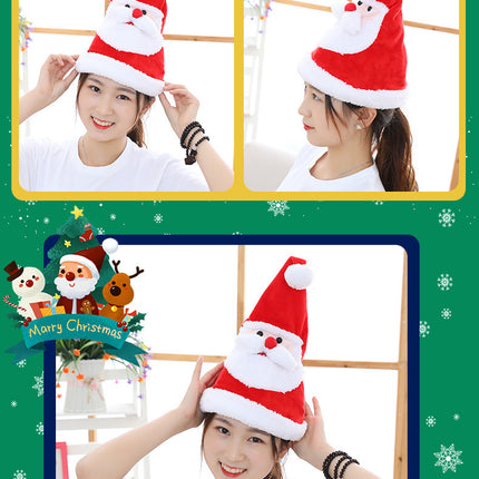 Electric Christmas Hat Santa Hat with Light Sing
