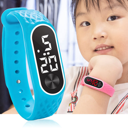 Silikoon Kinder LED Rooi-en-Wit Lig Horlosie
